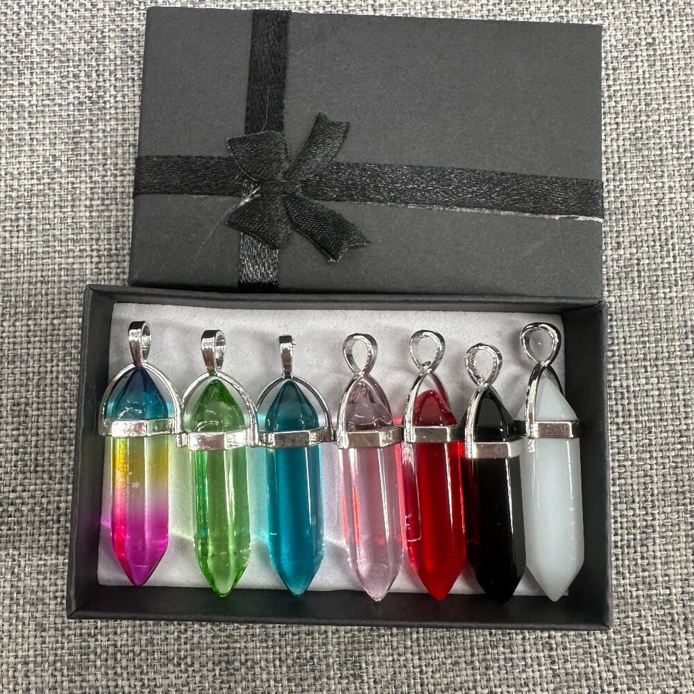 NEW! 7pcs/set Bullet Shape Healing Chakra‎ Crystals Manifestation Meditation